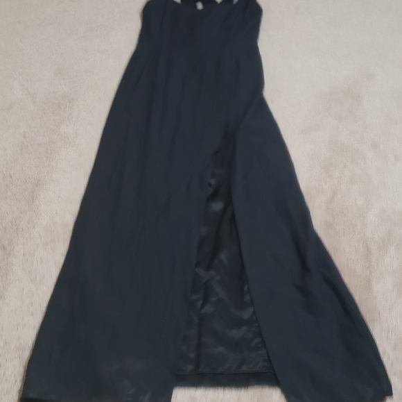 Vintage New Image 6 sweetheart neckline satin strappy back deep slit - Picture 3 of 8